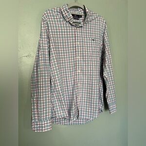 Vineyard Vines slim fit Tucker shirt button‎ down pink and blue
